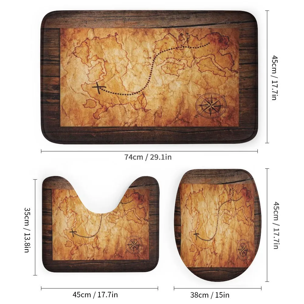 Antique Map Wooden Wall — Detail 1
