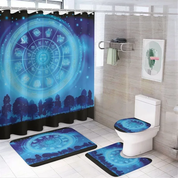Astrologic Night Dots on a shower curtain