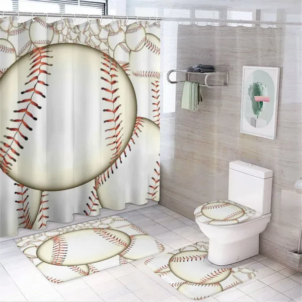 Baseball Ball Pattern on a shower curtain