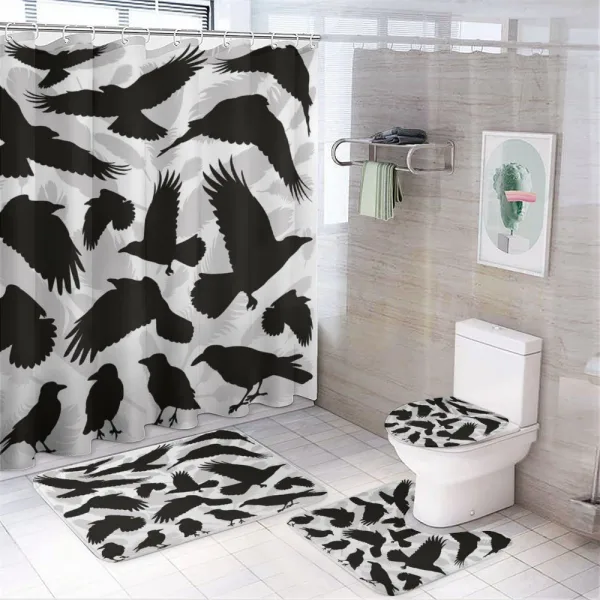 Birds and Feathers on a shower curtain