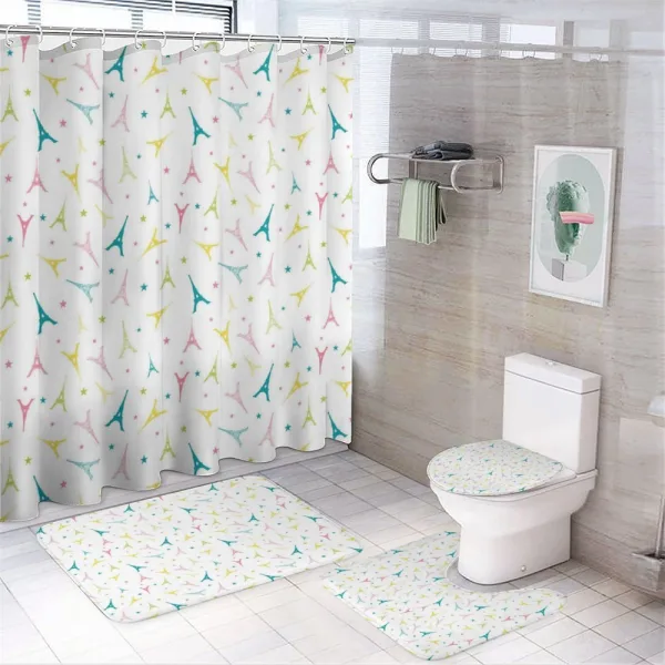 Colorful Towers Stars on a shower curtain