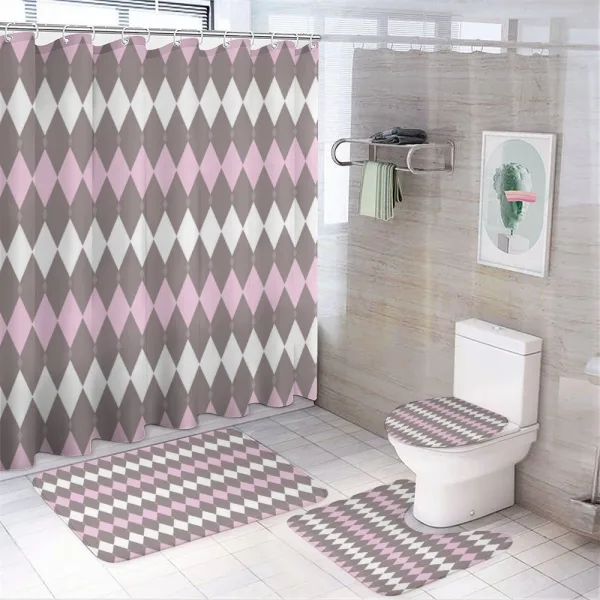 Diamond Shape Pattern on a shower curtain