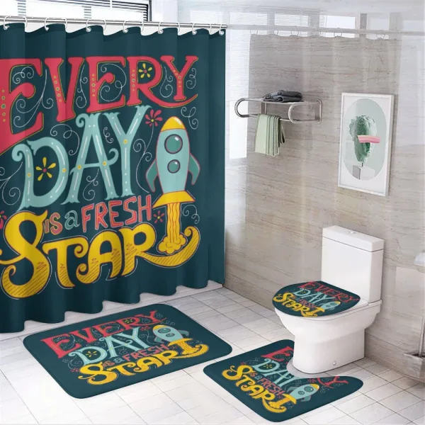 Encouraging Love Life Themed on a shower curtain