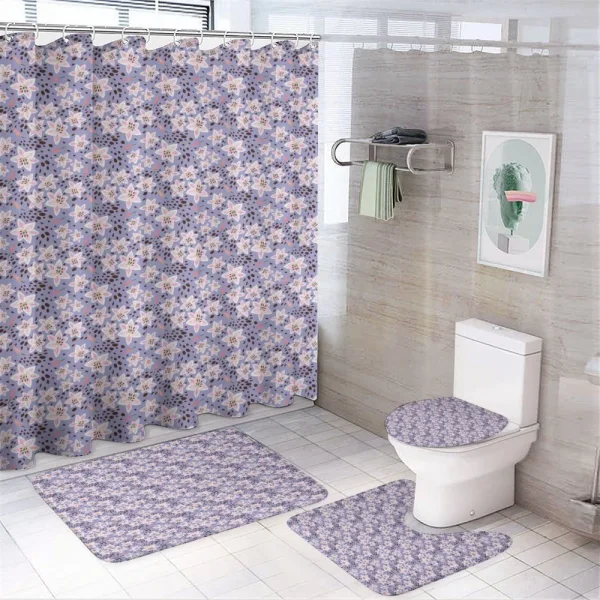 Exotic Flower Petals and Buds on a shower curtain