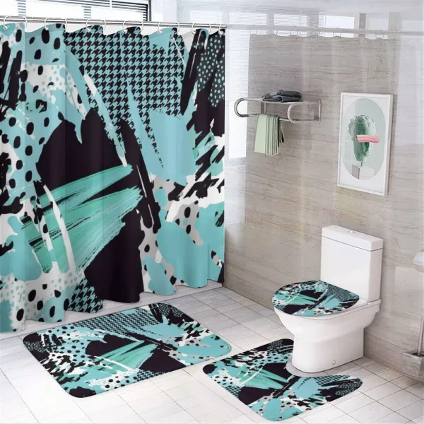 Expressive Ink Pattern on a shower curtain