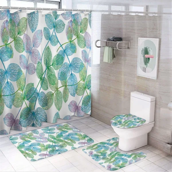 Flowers Leaves Ivy Ombre on a shower curtain