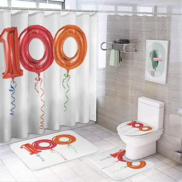 Flying Balloons Art on a shower curtain