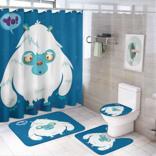 Goofy Cartoon Monster on a shower curtain