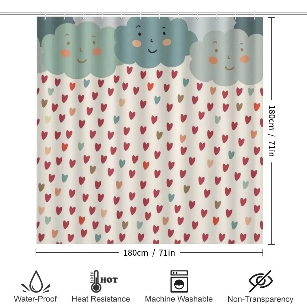 Hearts Raindrops Clouds — Detail 2