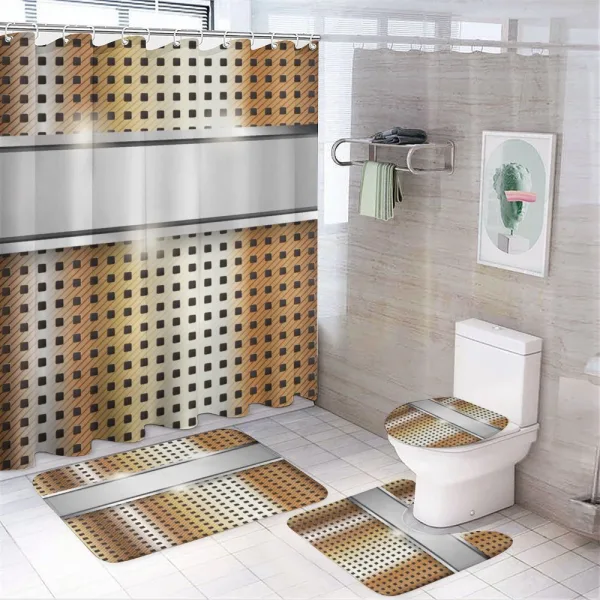 High Tech Theme Image on a shower curtain