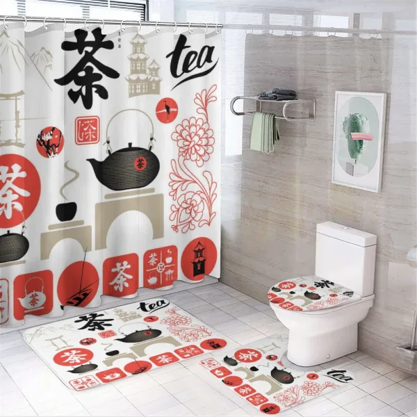 Japanese Tea Culture on a shower curtain