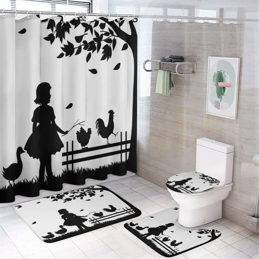 Little Girl Geese Rooster — Your design