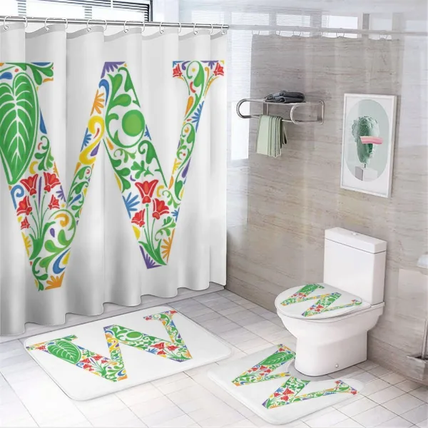 Nature Language Letter on a shower curtain