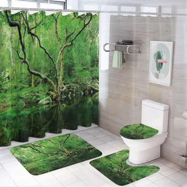 Nature Theme Jungle on a shower curtain