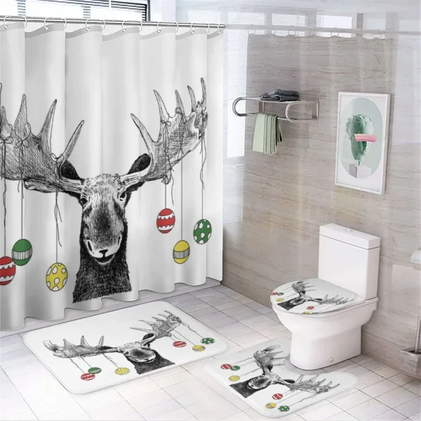 Sketchy Noel Ornament on a shower curtain