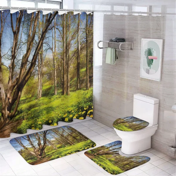 Spring Forest Flowers on a shower curtain