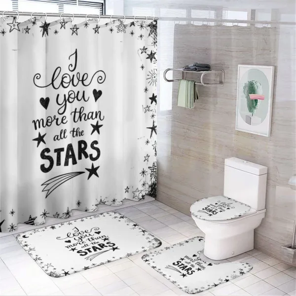 Stars for Loved on a shower curtain