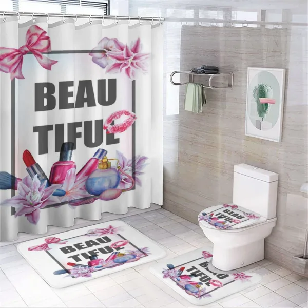 Text in Frame on a shower curtain