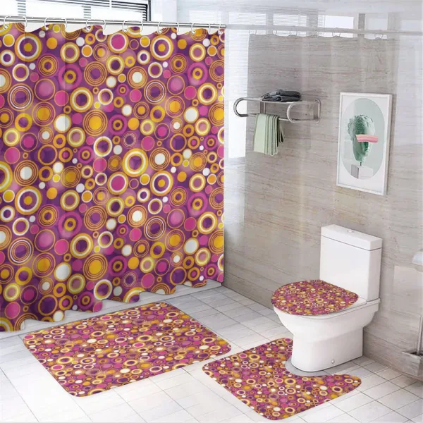 Vintage Circles Round on a shower curtain
