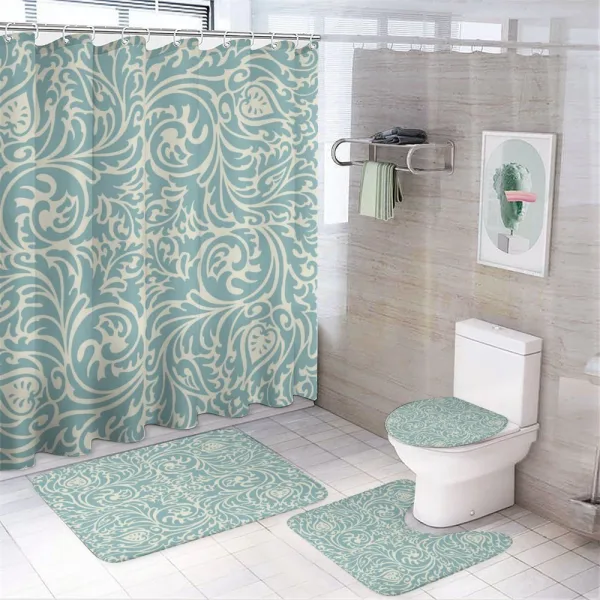 Vintage Floral Curls on a shower curtain