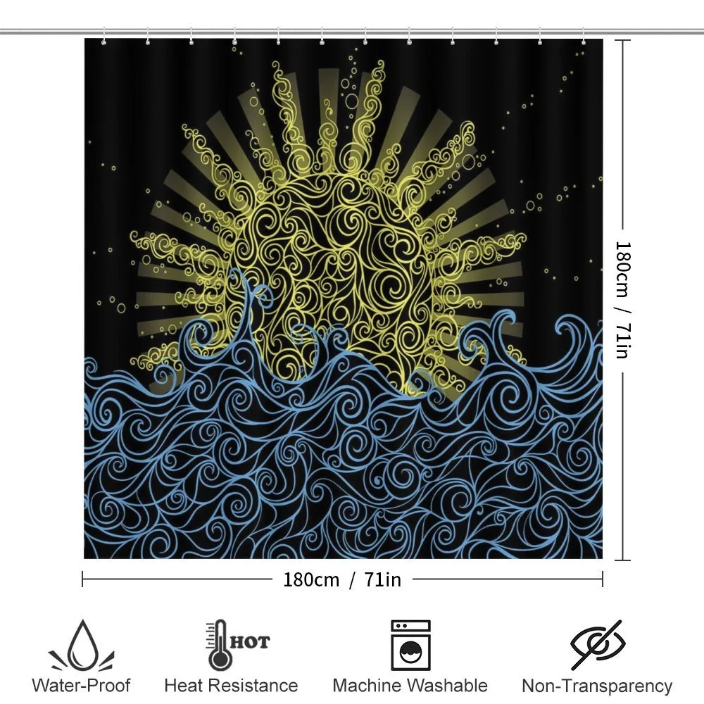 Wavy Ocean Summer Sky Motif — Detail 2