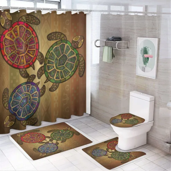 3 Turtles Ornamental on a shower curtain