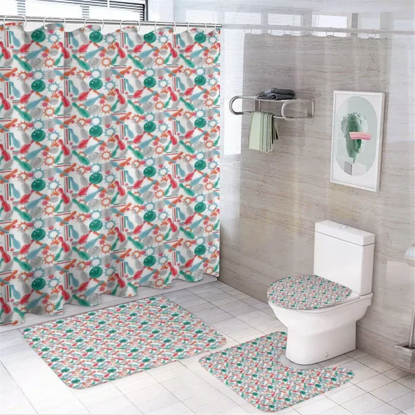 Abstract Color Splashes on a shower curtain