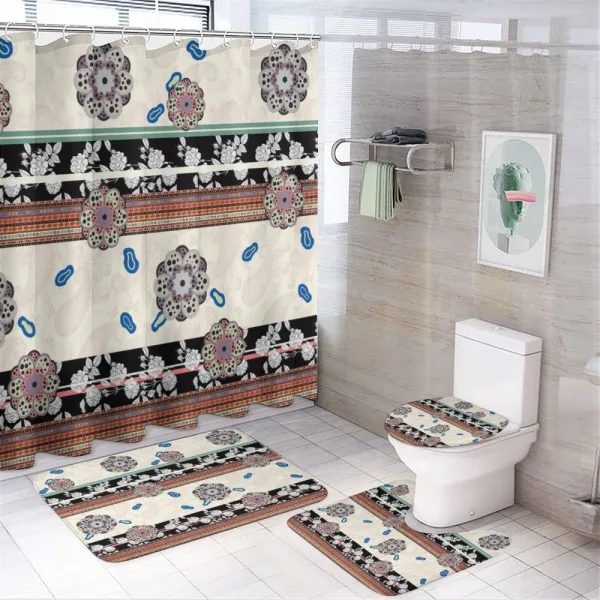 Abstract Petals and Roses on a shower curtain