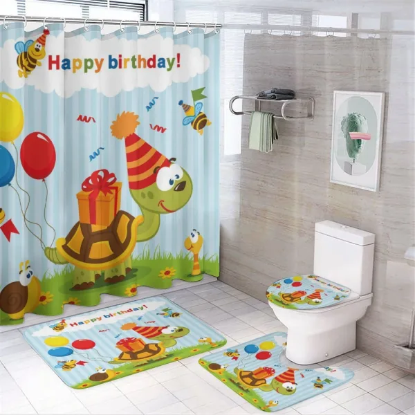 Birthday Party Turtle on a shower curtain