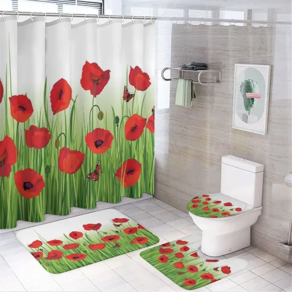 Butterfly Floral Design on a shower curtain