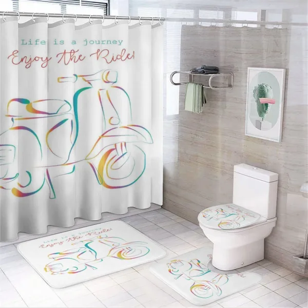 Colorful Motorbike on a shower curtain