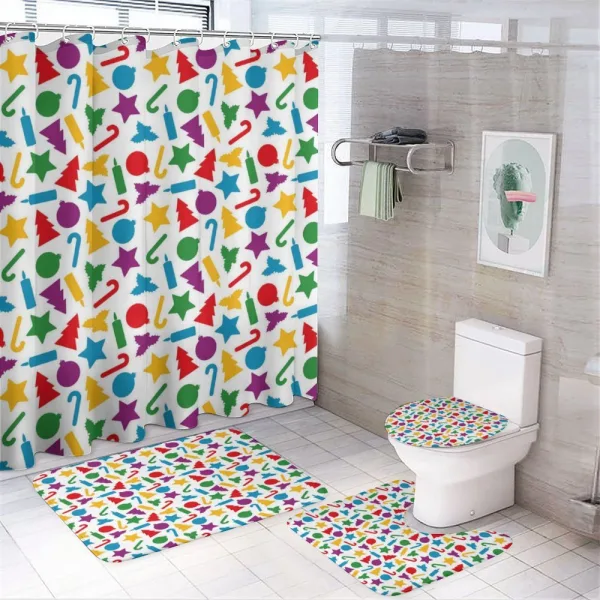 Colorful Yuletide on a shower curtain