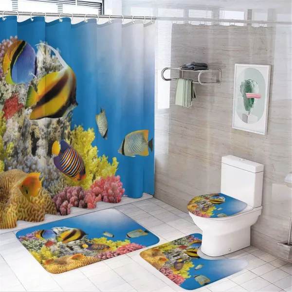 Coral Colony on Reef Top on a shower curtain