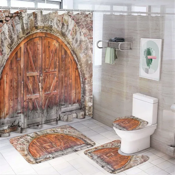 Door Vintage on a shower curtain