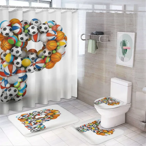 Game Sports Typography on a shower curtain