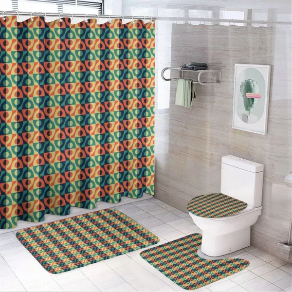 Grid Style Square Pattern on a shower curtain