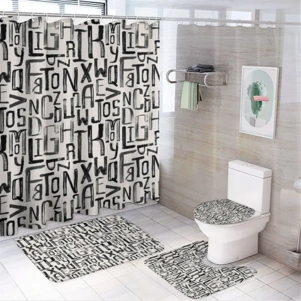 Grunge Letters Pattern on a shower curtain