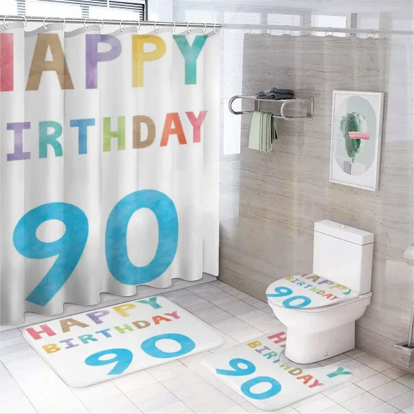 Happy 90th Birthday on a shower curtain