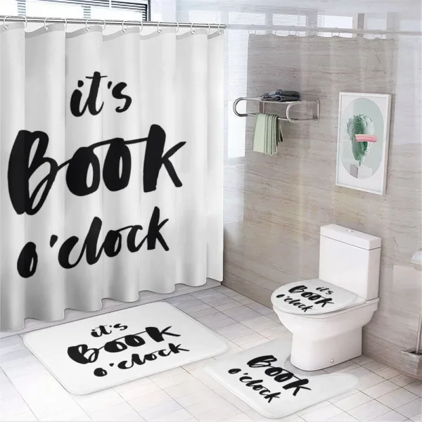 Its a Book Oclock Phrase on a shower curtain