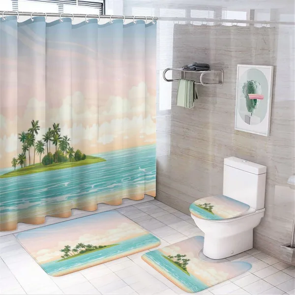 Jungle at Sunset Sky Clouds on a shower curtain