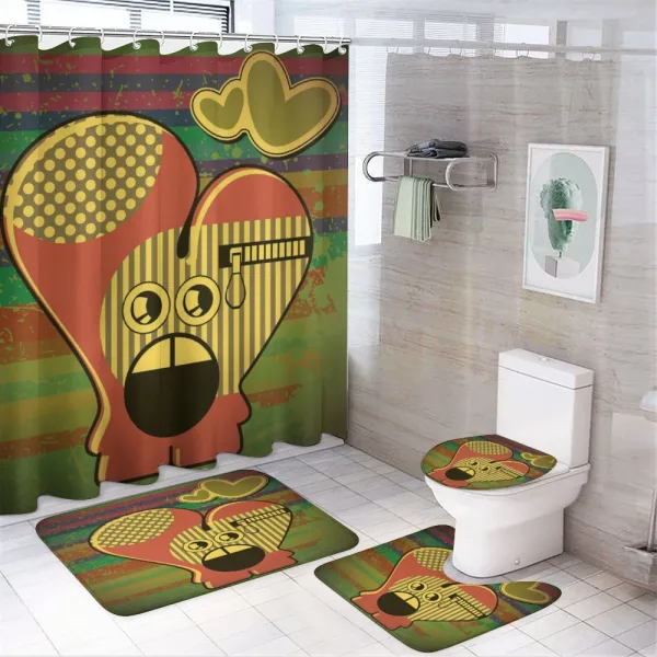 Monster Heart Grunge on a shower curtain