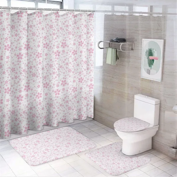 Pink Flora on a shower curtain