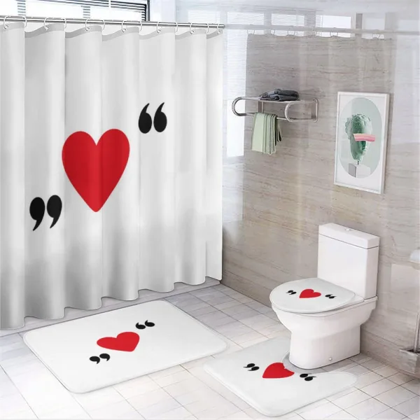 Red Simple Heart on a shower curtain