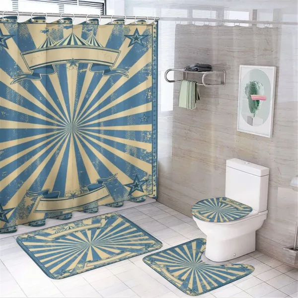 Retro Circus Tent on a shower curtain