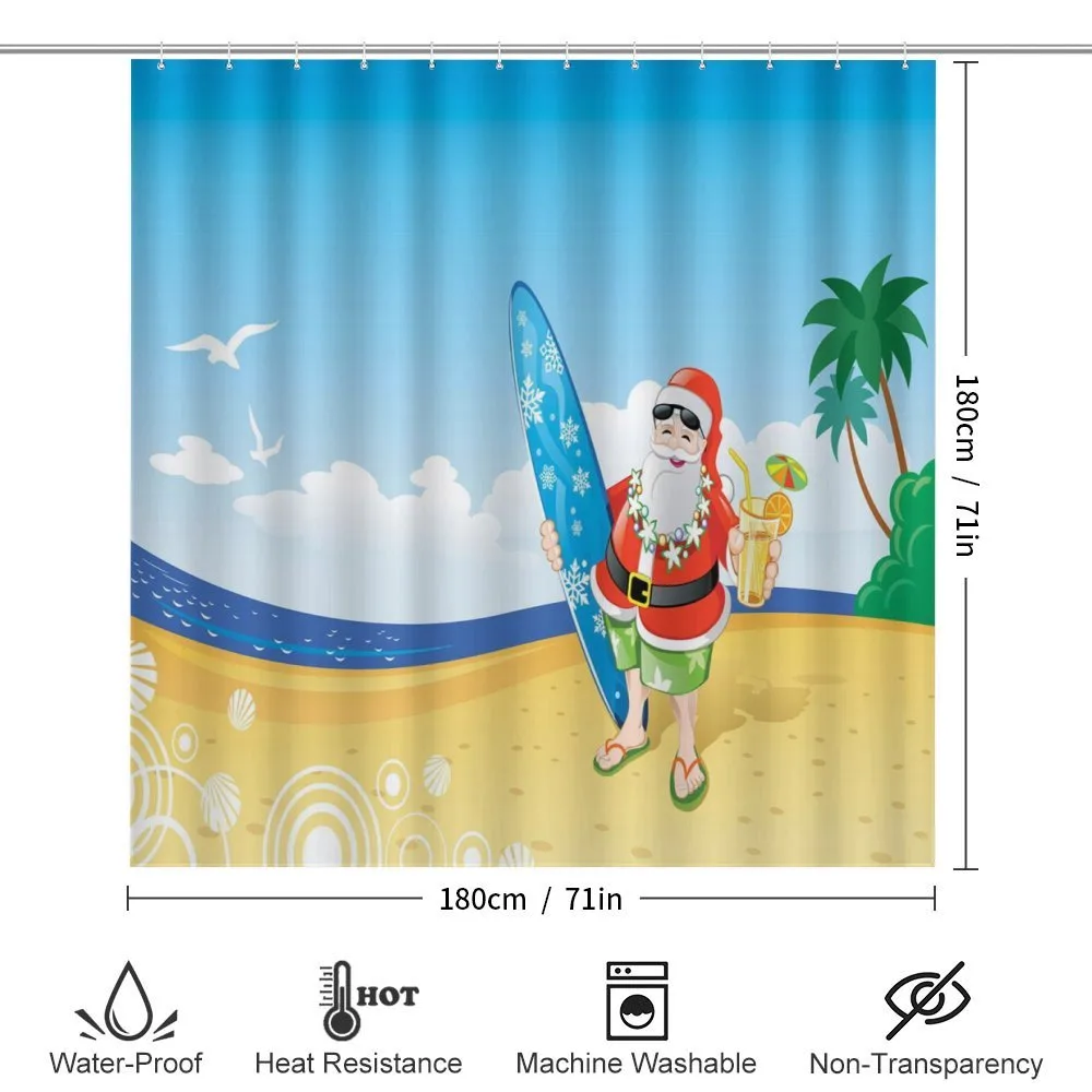 Santa on Beach Surf — Detail 2