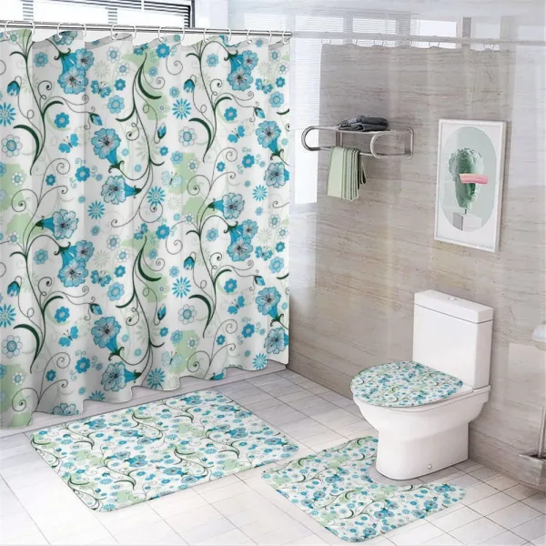 Spring Season Plants on a shower curtain