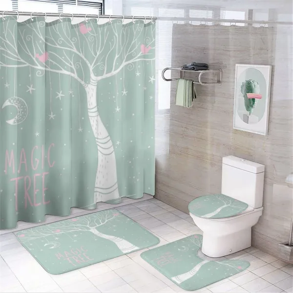 Stars Moon Pastel Colored on a shower curtain