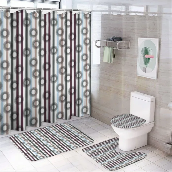 Vertical Stripe Motifs on a shower curtain