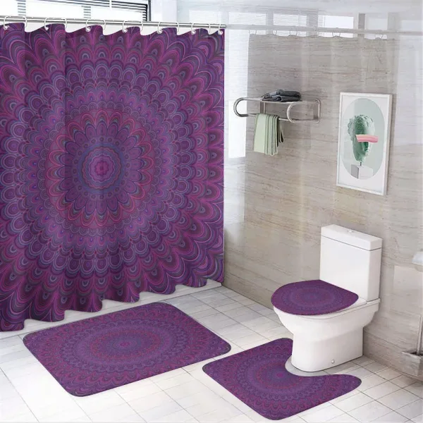 Vintage Purple Mandala on a shower curtain