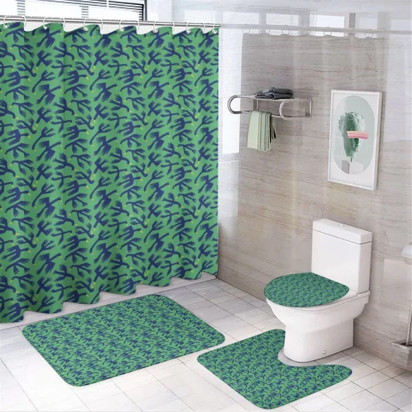 Whimsical Flying Ducks Pattern on a shower curtain